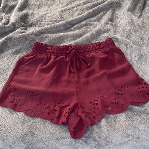 ❌SOLD❌ Burgundy Brandy Melville shorts